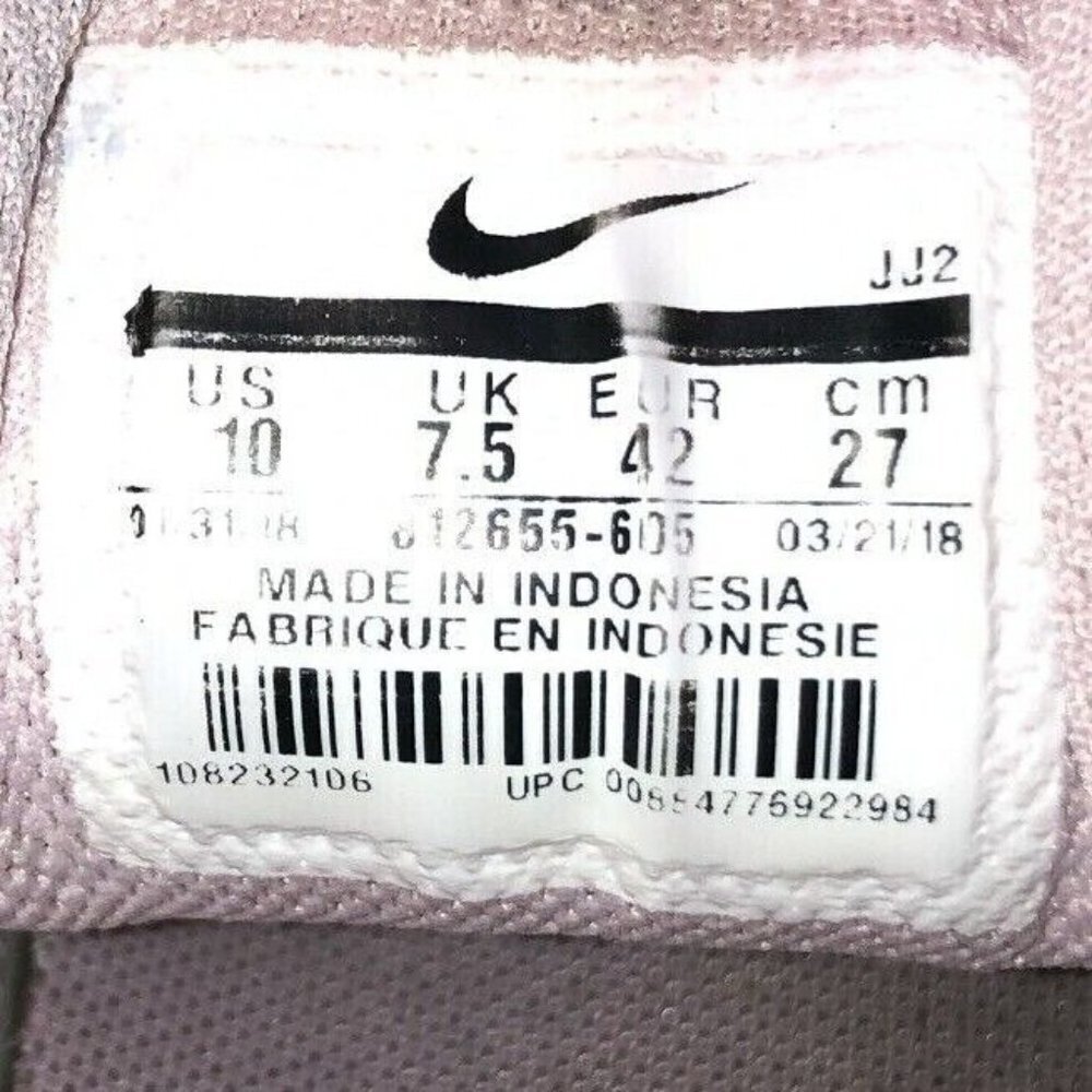 Nike Tanjun Womens Size 10 Particle Rose Pink Lace Up Running Shoes Sneakers - Picture 9 of 10